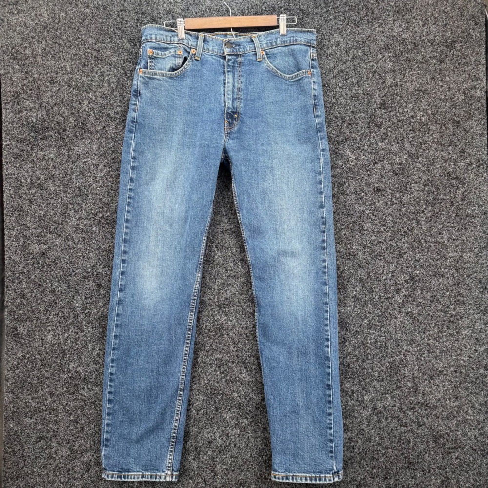 Levis 505 Regular Fit Jeans Mens 36x32 Blue Medium Wash Straight Leg Denim